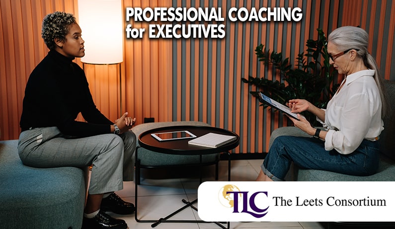 a coach and an executive receiving professional coaching services